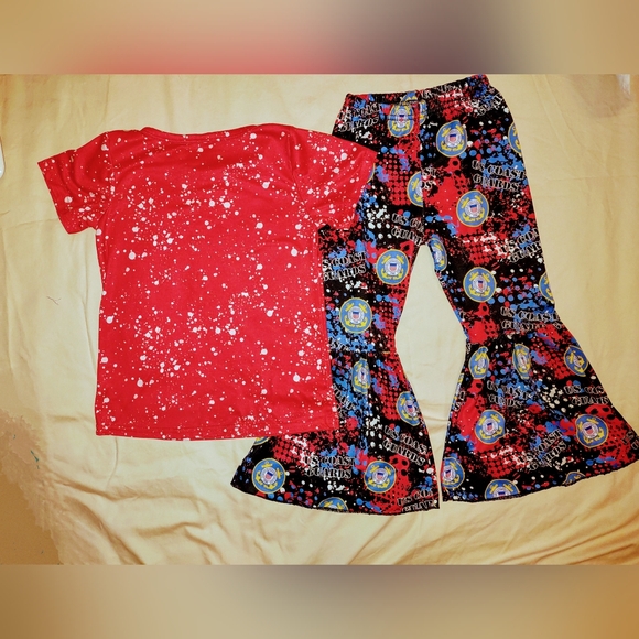 3T Childs Outfit Coast Guard Bell Bottoms & Top - Picture 2 of 10